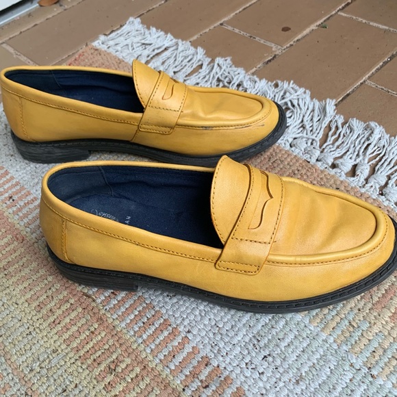 mustard loafers womens